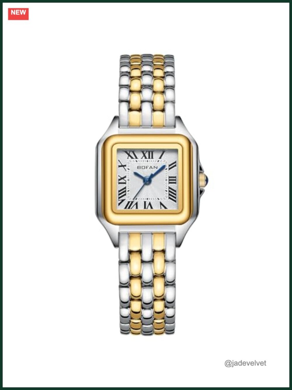 Small Gold Watch for Women Easy Reader Quartz Stainless Steel Roman Dial Water